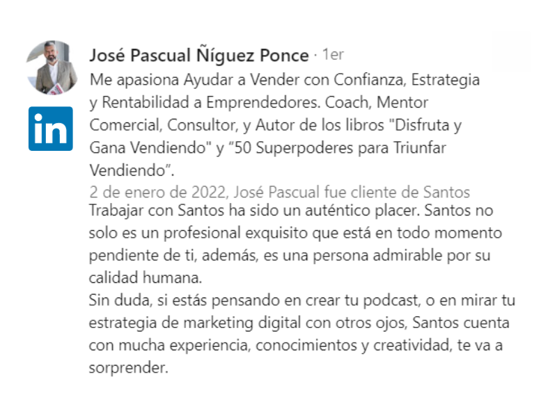 Jose Pascual Ñiguez Testimonio