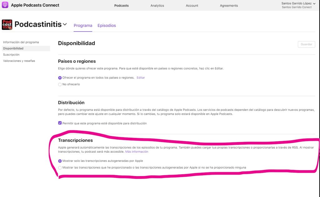 Cómo activar las transcripciones en Apple Podcasts