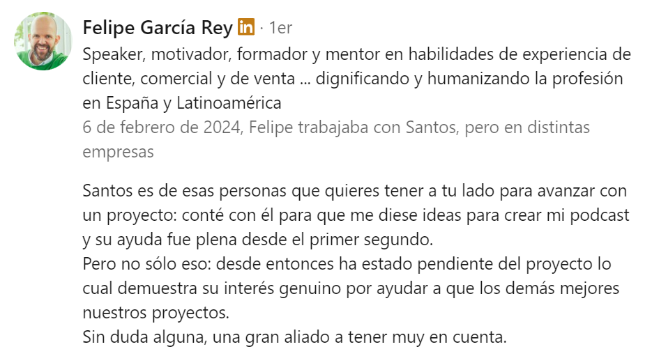 Opiniones de Santos Garrido. 1