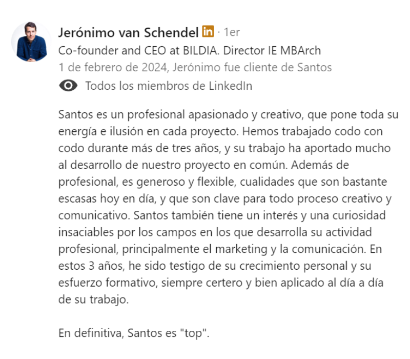 opinión sobre Ssantos Garrido